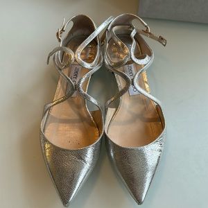 Jimmy Choo Lancer gold strappy ballet flats size 39.5 - color champagne